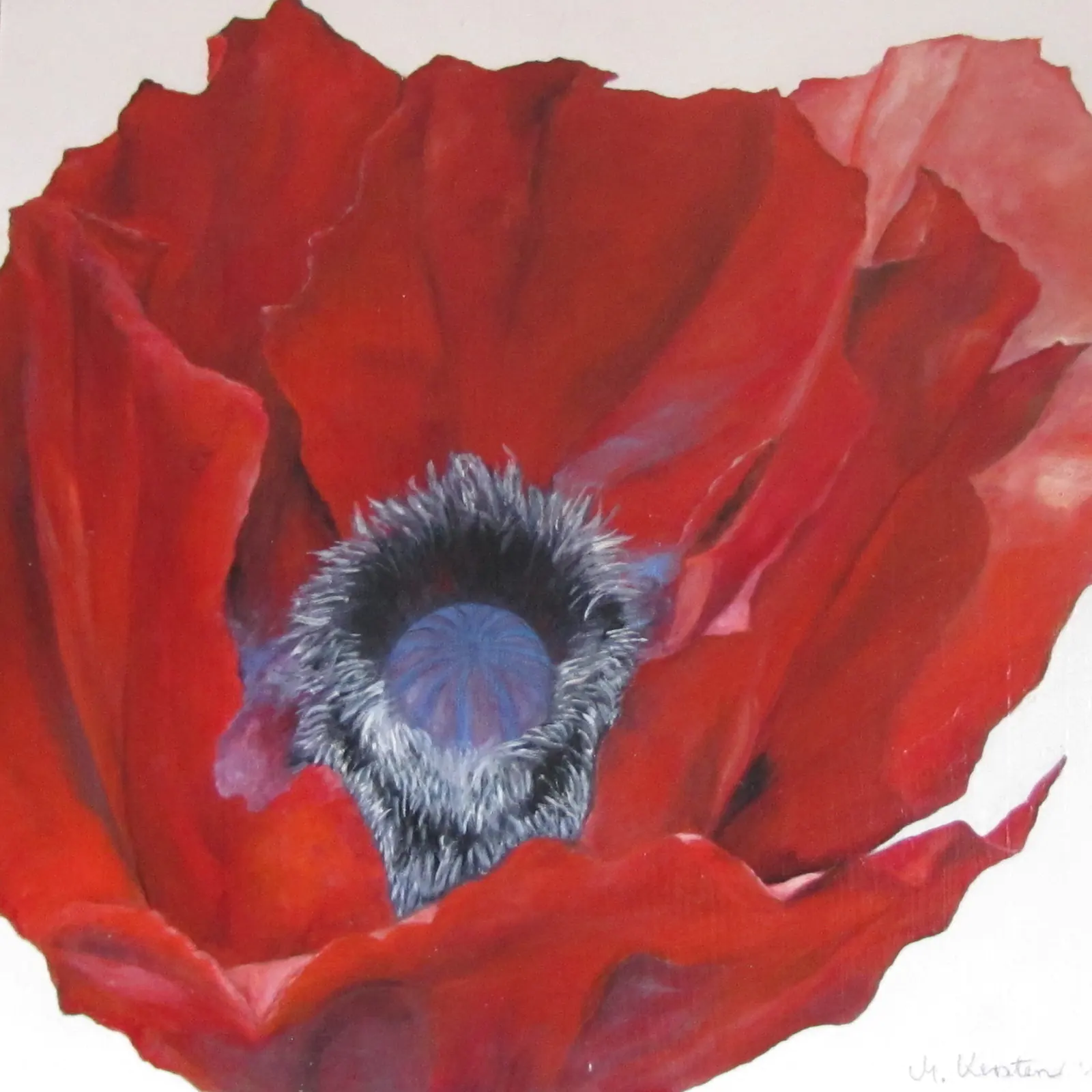 Rote Mohn Ölmalerei